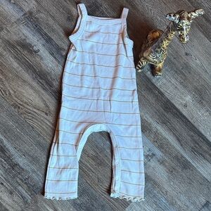 Charming Cream Striped Kids Romper